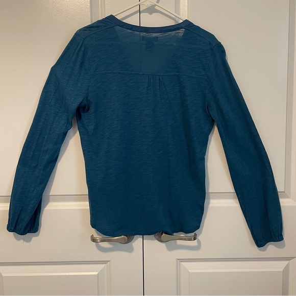 Lucky Brand Teal Long Sleeve Pintuck Blouse – Size M, Boho Style - Picture 2 of 7